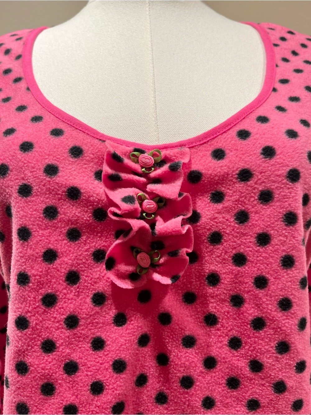 Betsey Johnson Hot Pink and Black Polka Dot Long-Sleeve Pajama Set NEW